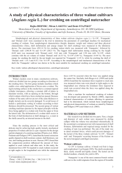 A study of physical characteristics of three walnut cultivars