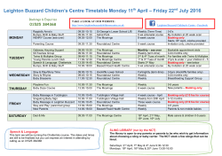 Friday 22nd July 2016 - Leighton Buzzard Children`s Centre
