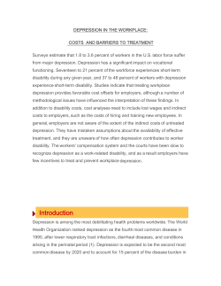 DEPRESSION IN THE WORKPLACE