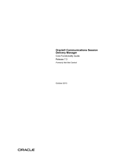 Oracle Communications Session Delivery Manager Core
