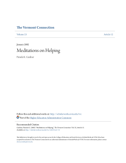 Meditations on Helping - ScholarWorks @ UVM