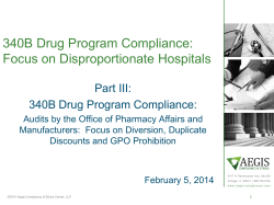 340B Drug Program Compliance: Focus on Disproportionate Hospitals