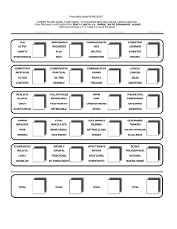 Personality Styles WORD SORT FUN