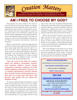 AM I FREE TO CHOOSE MY GOD? - Creation Ministries of the Ozarks