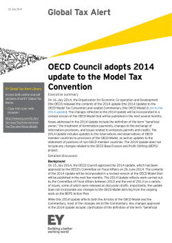 Global Tax Alert OECD Council adopts 2014 update to the