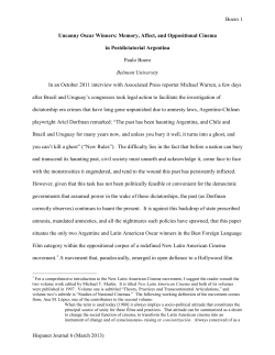 Boero 1 Hispanet Journal 6 (March 2013) Uncanny Oscar Winners