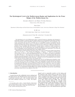 The Hydrological Cycle in the Mediterranean Region and