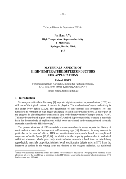 Materials Apects of HTS for Applications