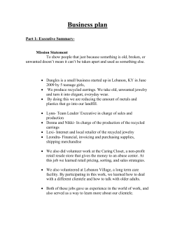 Business plan - Sustainable Business Ventures