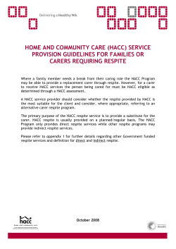 Home and community care (HACC) service provision