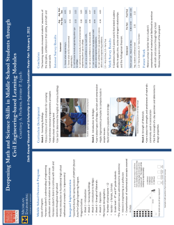 Deepening Math and Science Skills in Middle School - CRLT