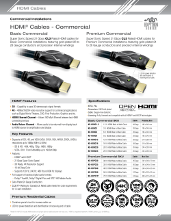 HDMI&reg; Cables - Commercial