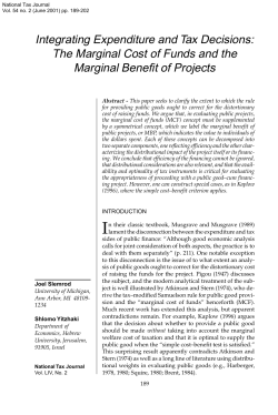 Integrating Expenditure and Tax Decisions