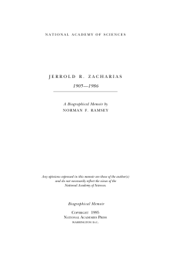 Jerrold R. Zacharias - National Academy of Sciences
