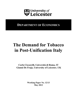 The Demand for Tobacco in Post-Unification Italy