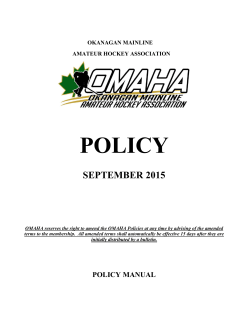 policy - Okanagan Mainline Amateur Hockey Association