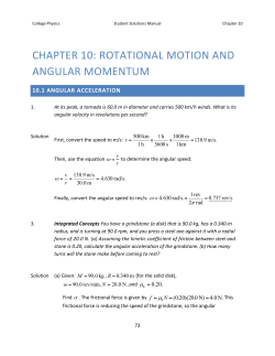 Ch 10 Rotation and Angular Motion
