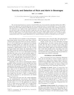 Toxicity and Detection of Ricin and Abrin in Beverages