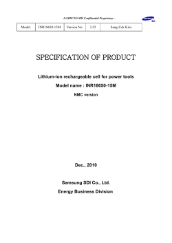 INR18650-15M - IMR Batteries