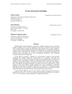 Precise Instruction Scheduling - The Journal of Instruction