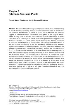 Silicon in Soils and Plants
