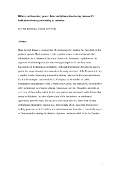 1 Hidden parliamentary power: Informal information