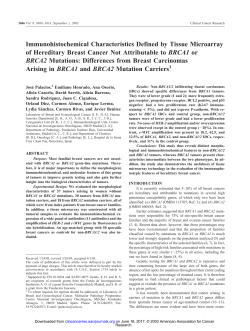 Immunohistochemical Characteristics Defined by Tissue Microarray