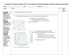 Constant of Proportionality (Ch 2) Test Review