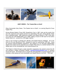 ANDY GREEN &ndash; The `Fastest Man on Earth`