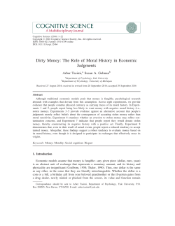 Dirty Money: The Role of Moral History in Economic