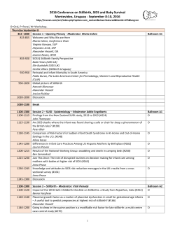2016 Conference on Stillbirth, SIDS and Baby Survival