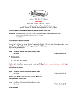 1. Call to Order: President River called the meeting to order at 7:00
