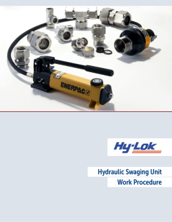 Hydraulic Swaging Unit Work Procedure - Hy