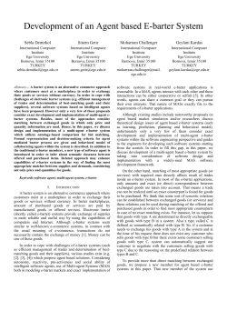 Development of an Agent based E-barter System - Ege