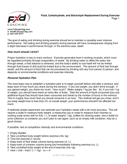 Fluid and Electrolyte Replacement During Exercise