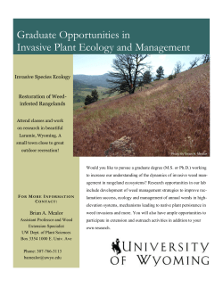 Graduate Opportunities in Invasive Plant Ecology and Management