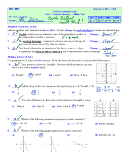 Modified True/False (3 KU) Indicate whether each statement is true