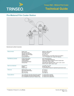 Pre-Metered Film Coater Station - Safety Data Sheet Search