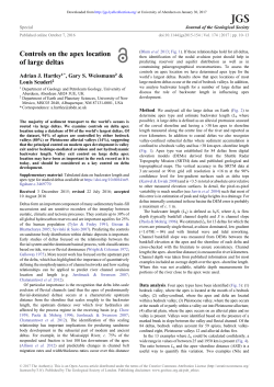 Controls on the apex location of large deltas