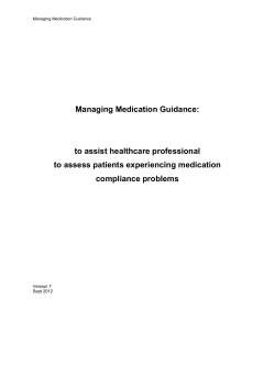 Managing Medication Guidance: to assist healthcare professional to