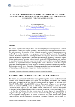 language awareness in geography education