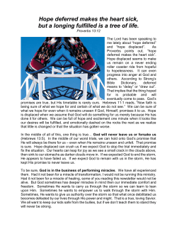 Hope Deferred - Reconciliation ministries