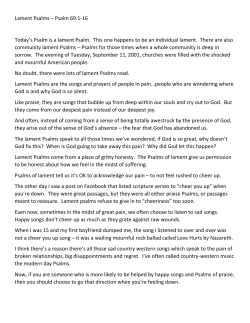 Lament Psalms - Bethlehem Lutheran Church