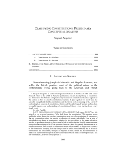 Classifying Constitutions: Preliminary Conceptual Analysis