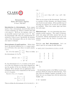 Determinants Math 130 Linear Algebra