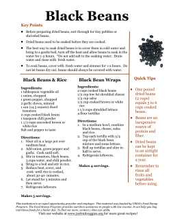 Black Beans - Hunger and Health