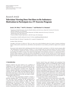 Motivation to Participate in a TV Exercise Program