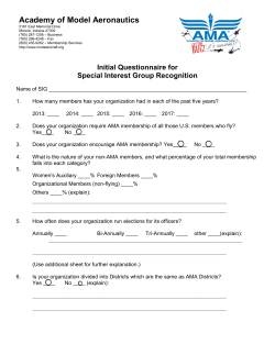 Special Interest Group Recognition Questionnaire