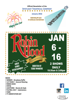 January - The Spotlight Theatrical Company