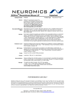 ISOKine Recombinant Mouse LIF Datasheet